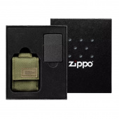 Набор ZIPPO: зажигалка Black Crackle® и коричневый нейлоновый чехол 49400