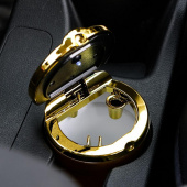 Пепельница для авто с крышкой "Type r" золото, подсветка арт.4276646