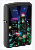 Зажигалка ZIPPO Cyber City с покрытием Black Matte 48506