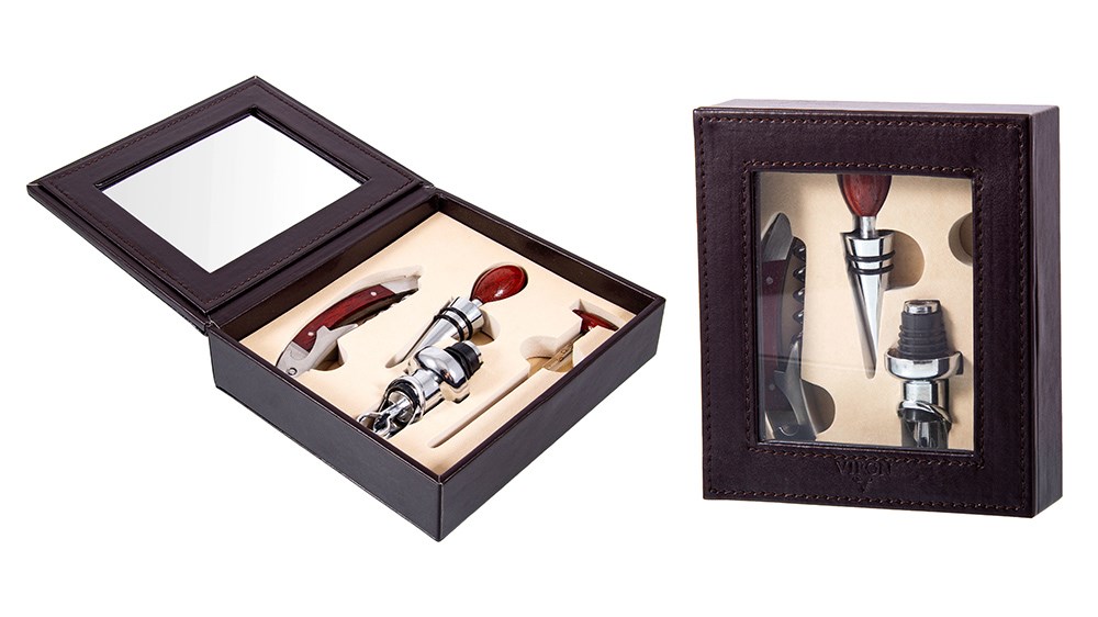 Набор Сомелье VIRON (пробка,штопор,воронка,термометр) арт.57705