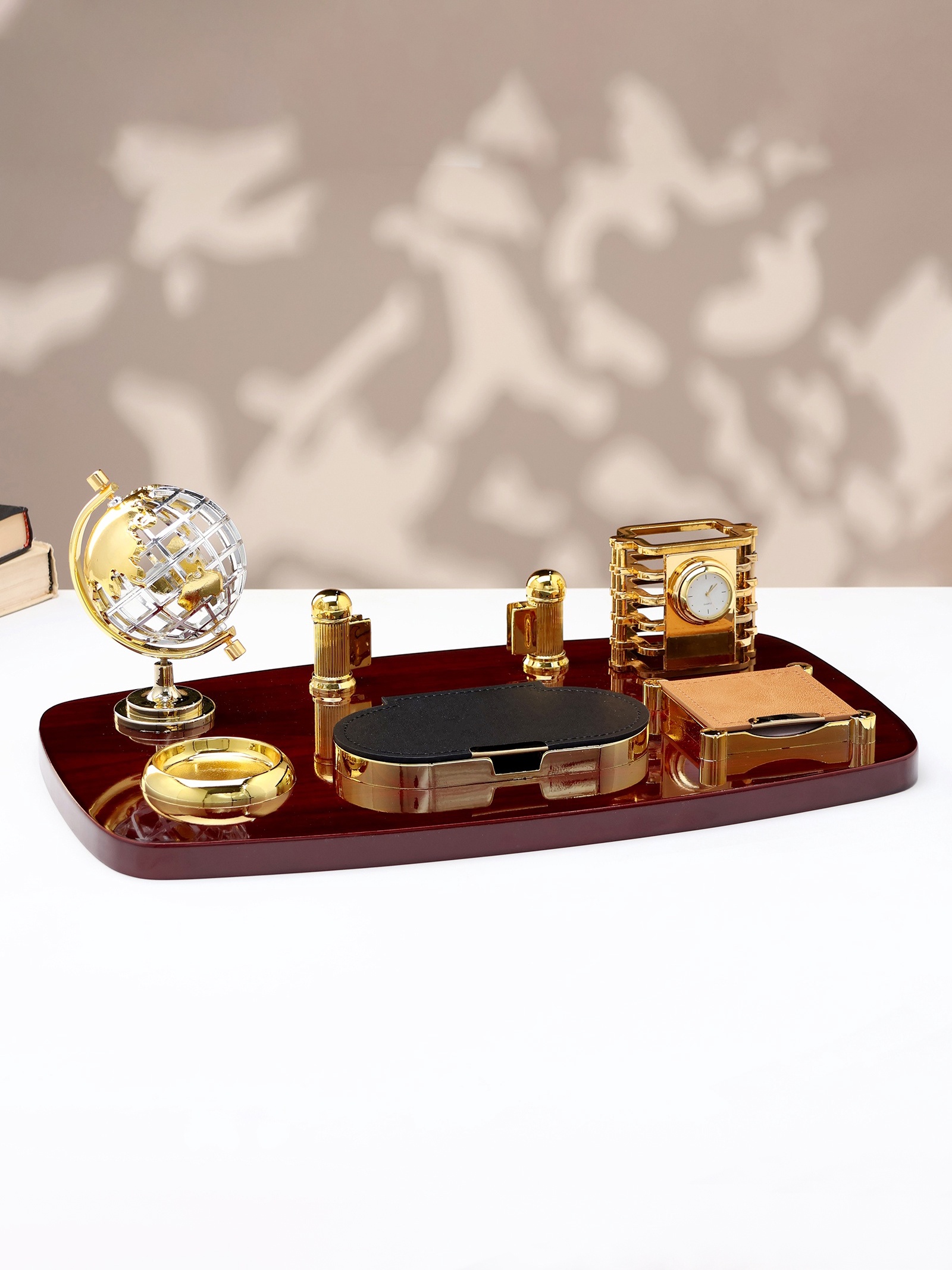 Набор настольный 7в1 с визитницей и часами, кр. дерево 5113937