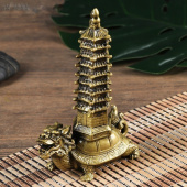 Нэцкэ бронза "Пагода на драконочерепахе" 17 x 11 x 5 см 850978