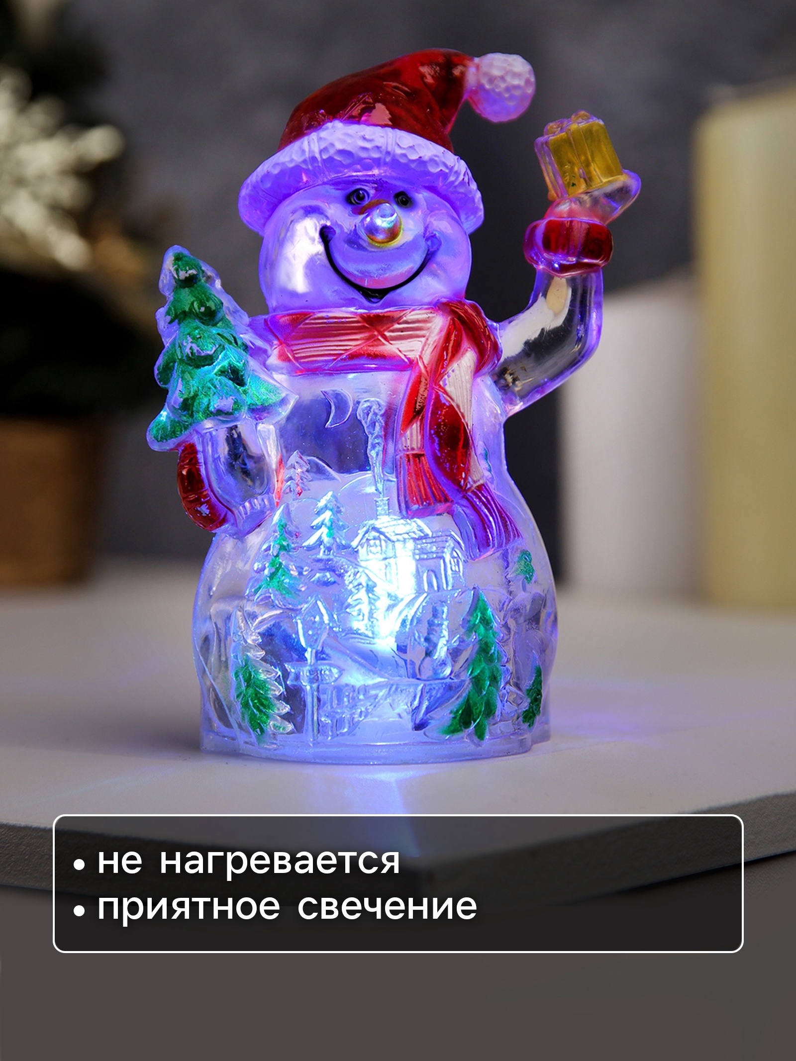 Фигура светодиодная "Снеговик", 11.5 см, 10724469