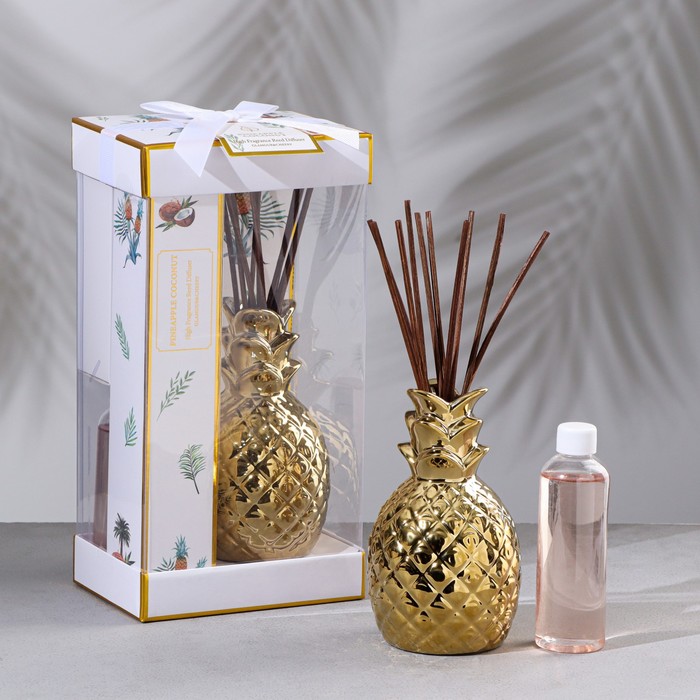 Диффузор керамический "Ананас", 150 мл, золото, кокос 7999262