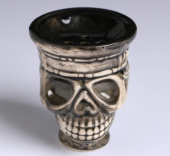 Чаша для кальяна керамическая "Череп" 8х9.5 см, микс    5187933