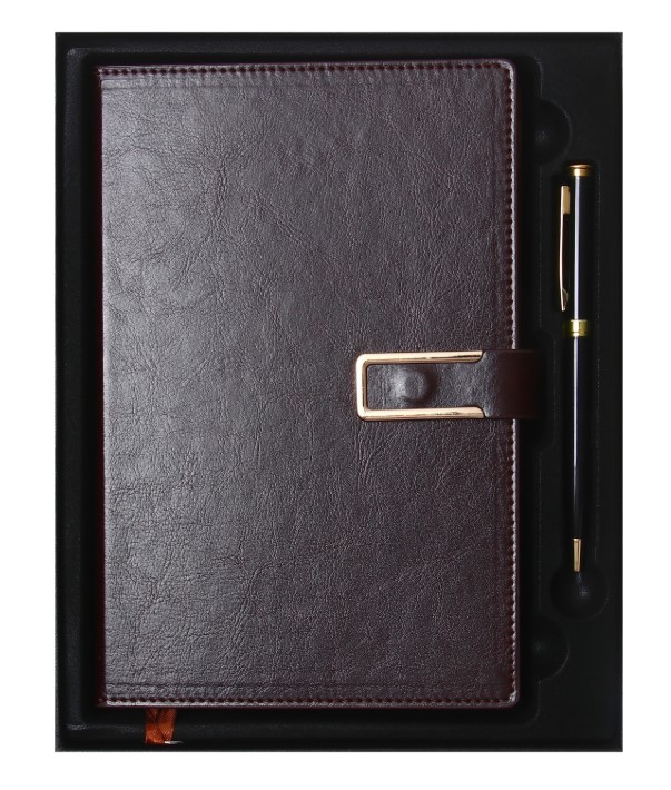 Ежедневник недатированный А5, 140 л, клетка,с ручкой,подар коробка, обложка ПВХ МИКС 9630405