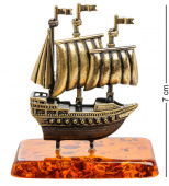 Фигурка ''Корабль Алые Паруса'' (латунь, янтарь) AM-1538