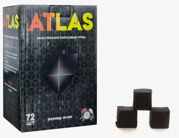 Уголь для кальяна Атлас 72 шт 25 мм (10)
