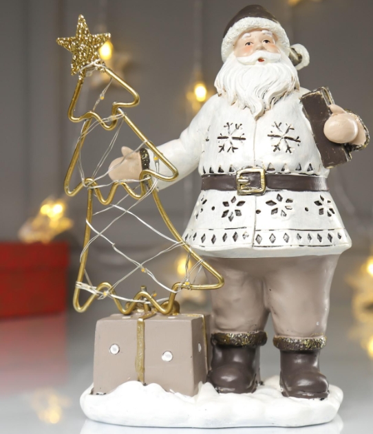 Сувенир полистоун свет "Дед Мороз у ёлочки - снежинки" 22,5х9,5х16 см 4838527