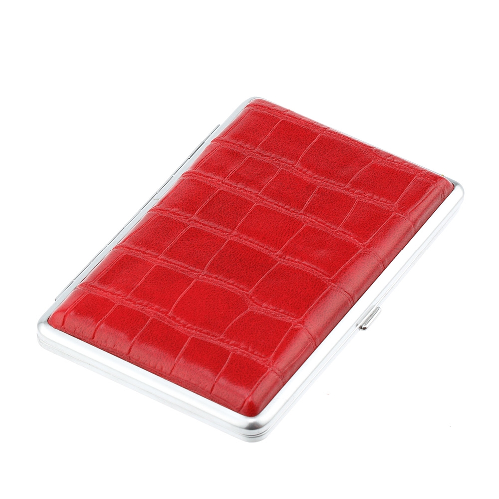 Портсигар S.Quire, нерж.сталь, иск.кожа, красный, 7,4х11,5х1,8см. в под.упак. LSO21-115R-RB