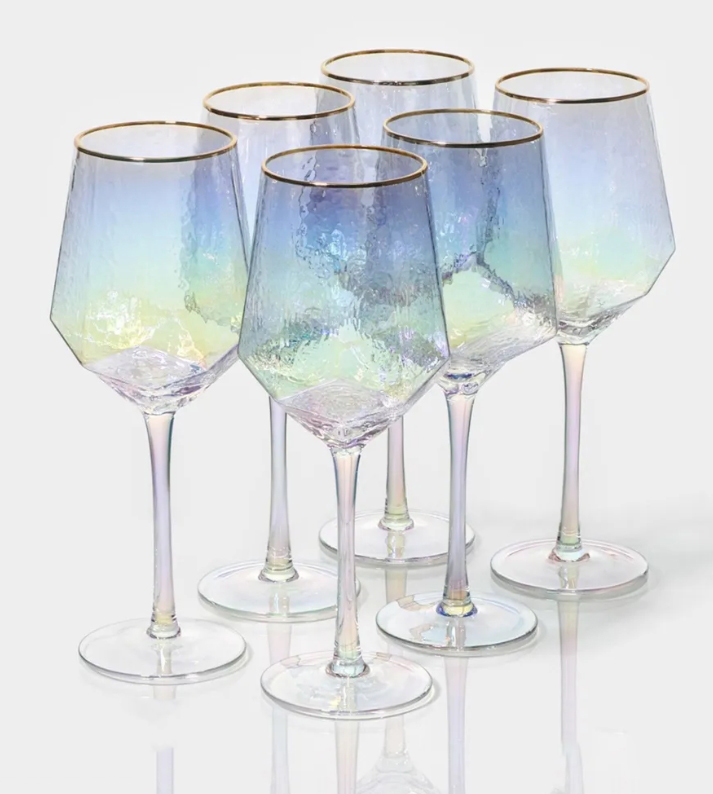 Набор бокалов для вина стеклянный Magistro «Дарио», 500 мл, 7,3×25 см, 6 шт, цвет перламутровый