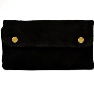 Кисет для сигаретного табака Анжело нат. замша чёрный 861600 А пр-во Китай