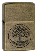 Зажигалка ZIPPO Classic с покрытием Antique Brass™ Tree of life 29149