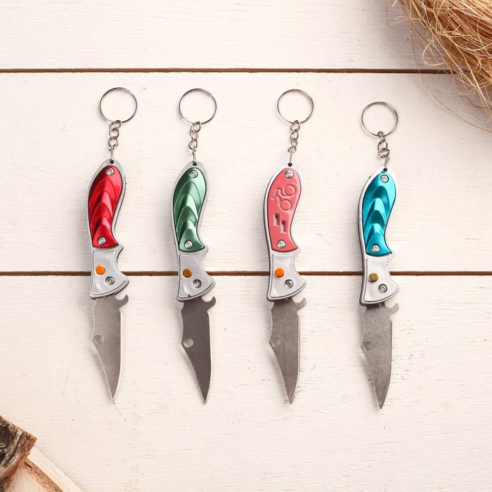 Нож складной, брелок "Акула" 11 см, микс, рукоять пластик 1364760