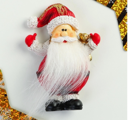 Магнит полистоун "Дедушка Мороз с длинной бородой" МИКС 4838670