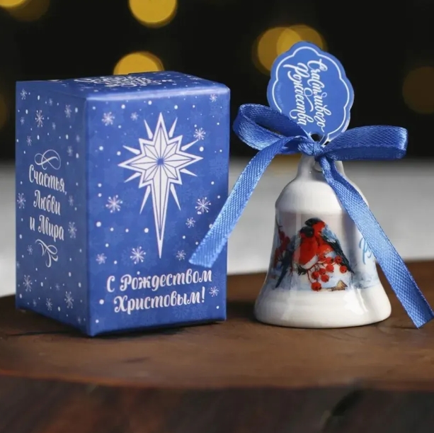 Колокольчик новогодний «Новый год: Снегири», 4 х 5 см