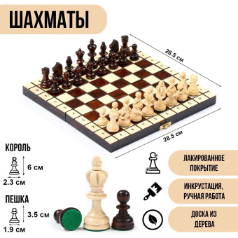 Шахматы польские Madon "Олимпийские", 28.5 х 28.5 см, король h-6 см 9234697