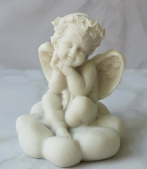 Мр.кр. Ангел на облачке сидит / белый 636-11