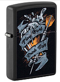 Зажигалка ZIPPO Darts с покрытием Black Matte, латунь/сталь, черная 38x13x57 мм
