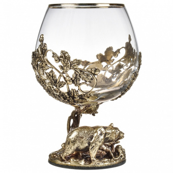 Бокал д/коньяка "Медведь в лесу" в черной подар.упак.10059422