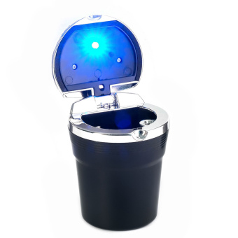 Пепельница для авто, с подсветкой, 7.5 х 9 см, чёрная 7435469