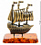 Фигурка ''Корабль Алые Паруса'' (латунь, янтарь) AM-1538