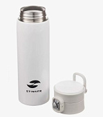 Термокружка Stinger HD-420-83WHT 0,42л сталь/пластик/силикон белый 6,5x7,5x21,9см