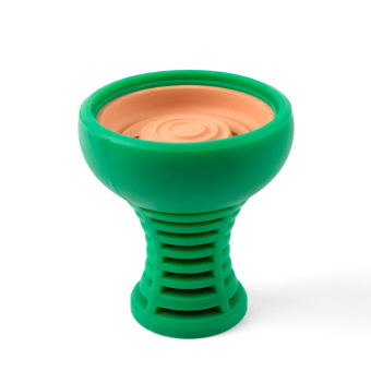 Чаша для кальяна, глина+силикон, классическая, 8х8х9.5см., зелёный 5187944