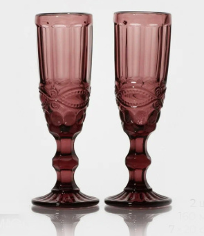 Набор бокалов для шампанского стеклянный Magistro «Ла-Манш», 160 мл, 7×20 см, 2 шт, цвет розовый