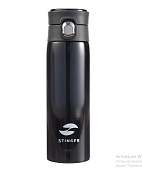 Термокружка Stinger HD-420-83BLK 0,42л сталь/пластик/силикон чёрный 6,5x7,5x21,9см