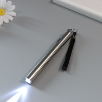 Фонарик брелок металл «Серебро» 10473207