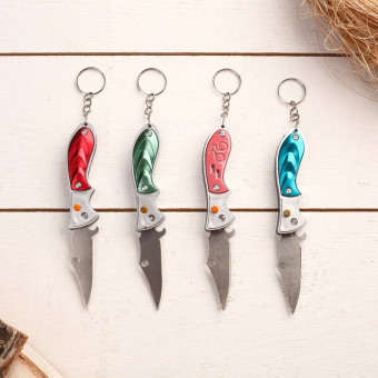 Нож складной, брелок "Акула" 11 см, микс, рукоять пластик 1364760