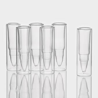 Набор стопок - шотов стеклянных с двойными стенками Magistro «Пуля», 30 мл, 3,5×11 см, 6 шт