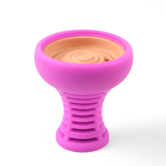 Чаша для кальяна, глина+силикон, классическая, 8х8х9.5см., розовый 5187943