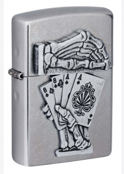 Зажигалка ZIPPO Dead Mans Hand с покрытием Street Chrome 49536